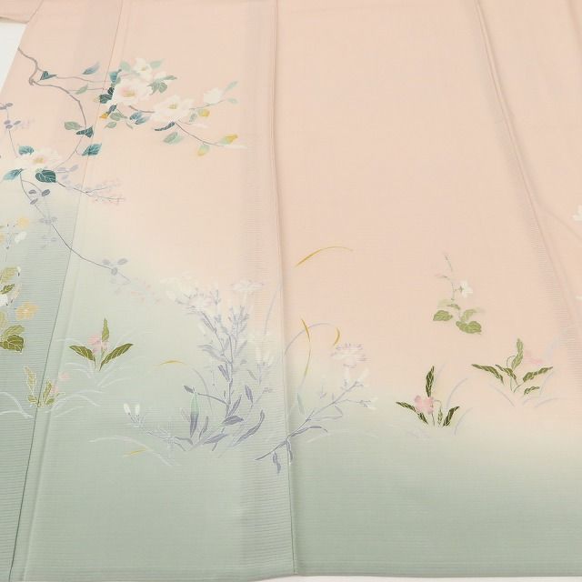 百華❀Y5106◇美品 夏着物 絽 正絹 手描き友禅 トールサイズ 手縫い