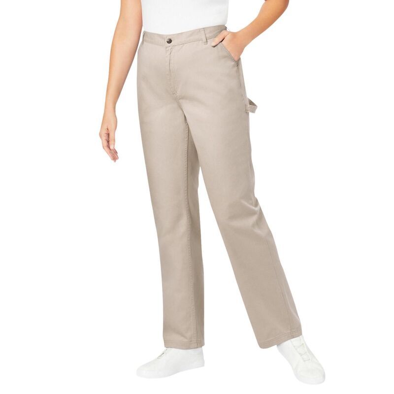 ウーマン ウィズイン レディース ボトムス デニムパンツ プラスサイズ Woman Within Womens Plusize Carpenter Denim Pant Natural Khaki カ