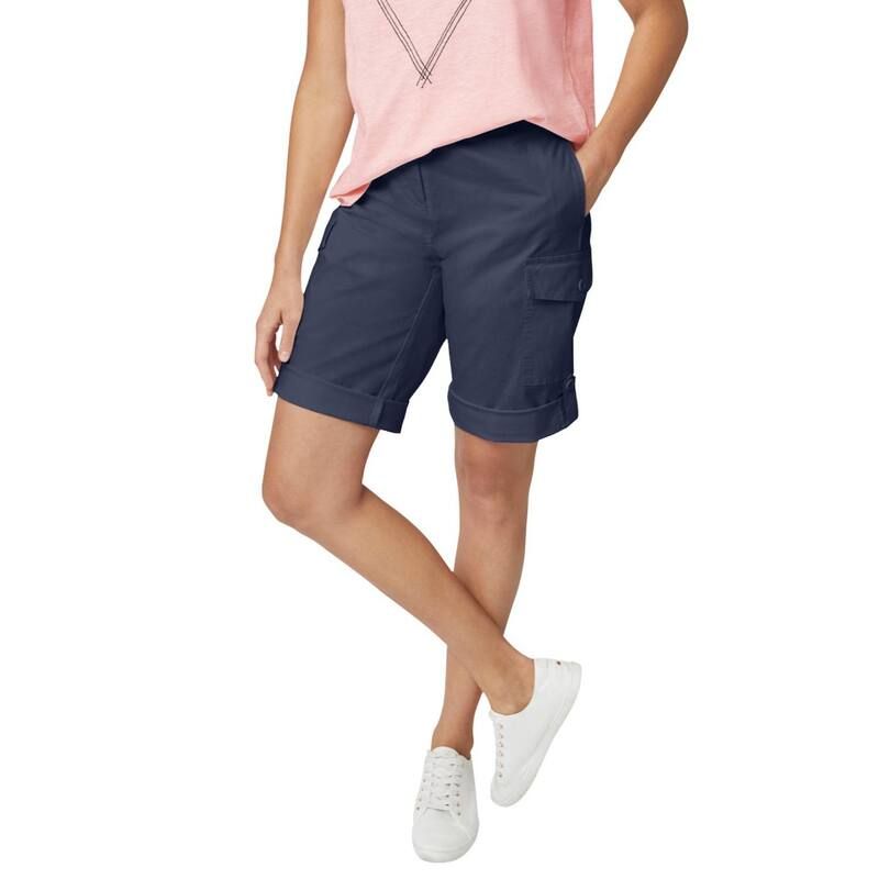 Ellos レディース ボトムス ハーフパンツ・ショーツ プラスサイズ ショートパンツ ellos Plusize Convertible Cargo Shorts Navy ネイビー
