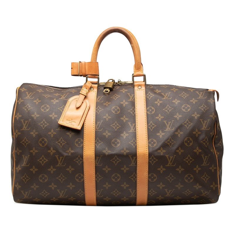ルイ ヴィトン モノグラム キーポル45 ボストンバッグ ハンドバッグ M41428 ブラウン PVC レザー レディース LOUIS VUITTON【254-74817】