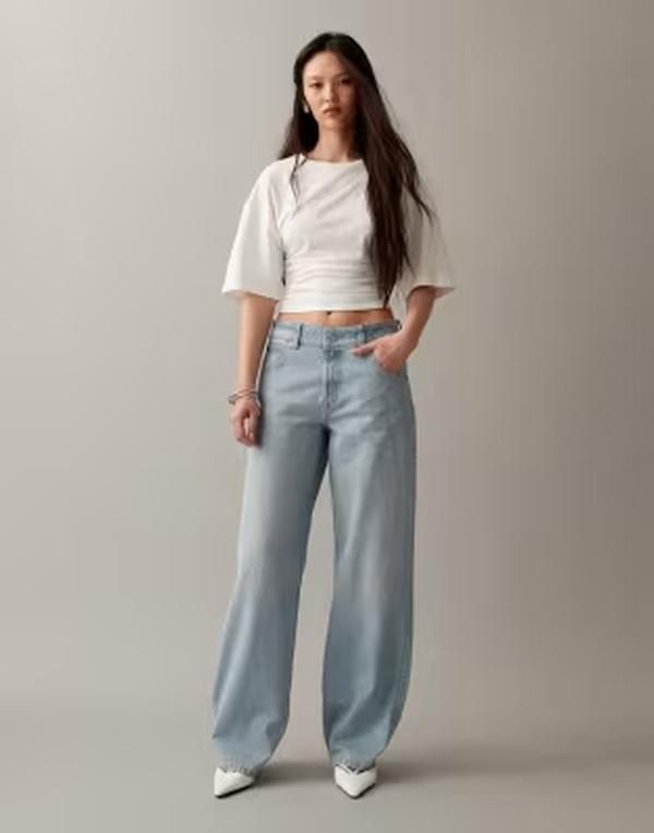 エイソス レディース ボトムス デニムパンツ ローライズ ジーンズ ASOS DESIGN Circular Design Collection low rise baggy jeans in sof