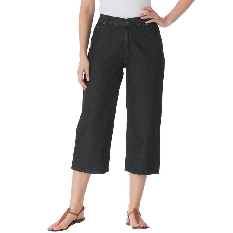 ウーマン ウィズイン レディース ボトムス カジュアルパンツ プラスサイズ デニム キャップ Woman Within Plusize Perfect 5Pocket BackElastic Deni