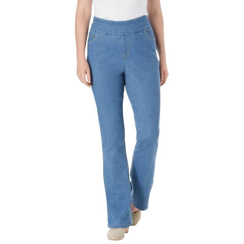 ウーマン ウィズイン レディース ボトムス デニムパンツ ブーツカット プラスサイズ トール ブーツ ジーンズ Woman Within Plusize Tall PullOn Bootcut Gap