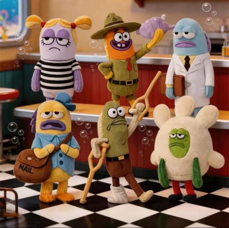 【即納】POP MART × GONG SpongeBob スポンジ・ボブ Bikini Bottom Buddies 2 比奇堡の住民たち ぬいぐるみ ブラインドボックス 1BOX 6個入り 新品未開封