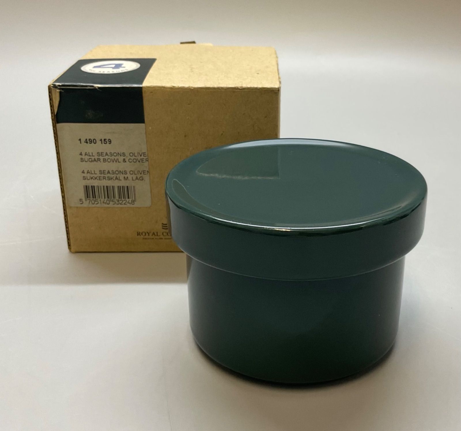 M262 ROYAL COPENHAGEN 4 All Seasons ロイヤルコペンハーゲン シュガーボウル グリーン オリーブ 洋食器 アンティーク