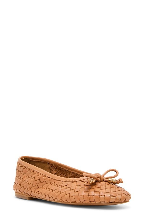 スティーブ マデン レディース シューズ パンプス Steve Madden Divy Woven Ballet Flat Brown Leather ブラウン