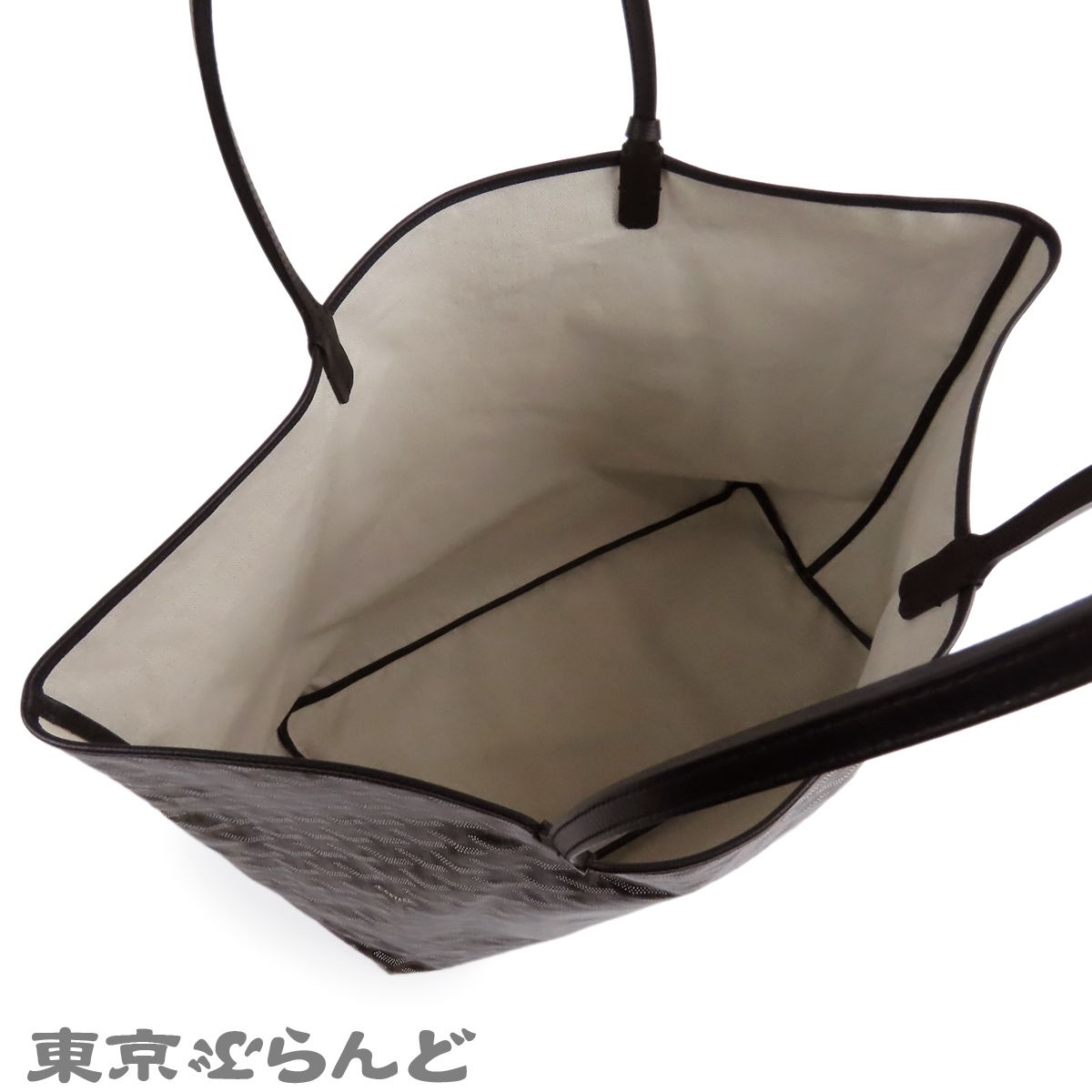 ゴヤール GOYARD サンルイ GM ブラックxブラウン PVCコーティング