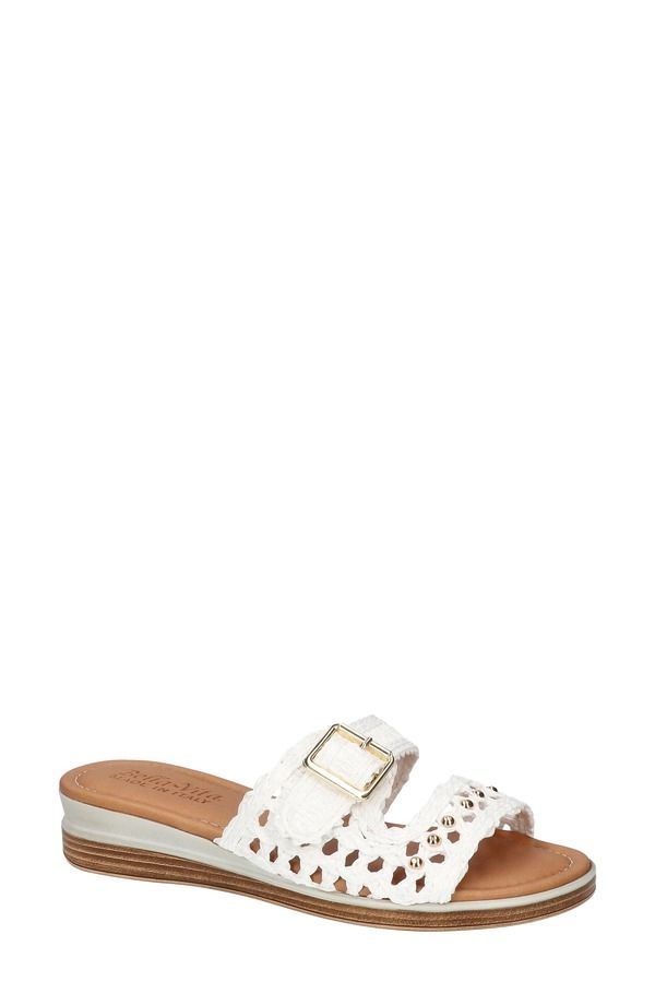 ベラヴィータ レディース シューズ ヒール サンダル Bella Vita BarItaly Wedge Sandal White Raffia ホワイト