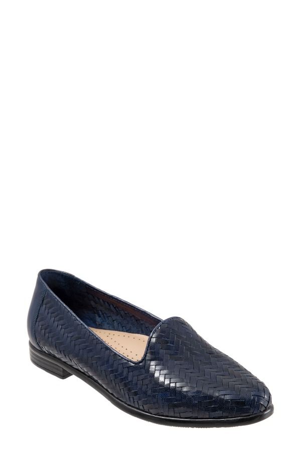 トロッターズ レディース シューズ パンプス Trotters Liz III Flat Navy Leather ネイビー