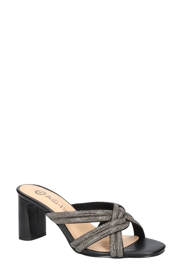 ベラヴィータ レディース シューズ ヒール サンダル Bella Vita Carmen Crystal Sandal Black Suede ブラック