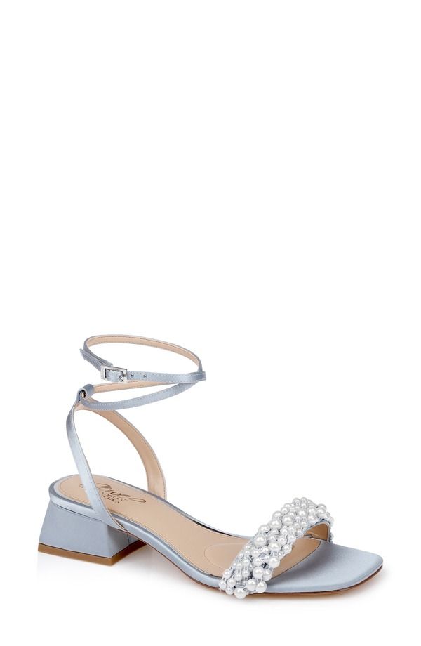 ジュウェルダグレイミシュカ レディース シューズ ヒール サンダル アンクル Jewel Badgley Mischka Payton Ankle Strap Sandal Mist Blue Sat