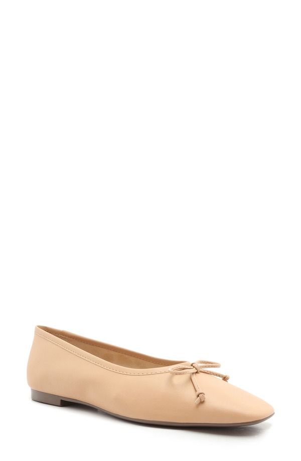 シュッツ レディース シューズ パンプス Schutz Arissa Square Toe Ballet Flat Honey Beige Leather ベージュ