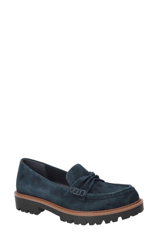 ベラヴィータ レディース シューズ スリッポン・ローファー Bella Vitavalon Lug Sole Loafer Navy Kidsuede Leather ネイビー