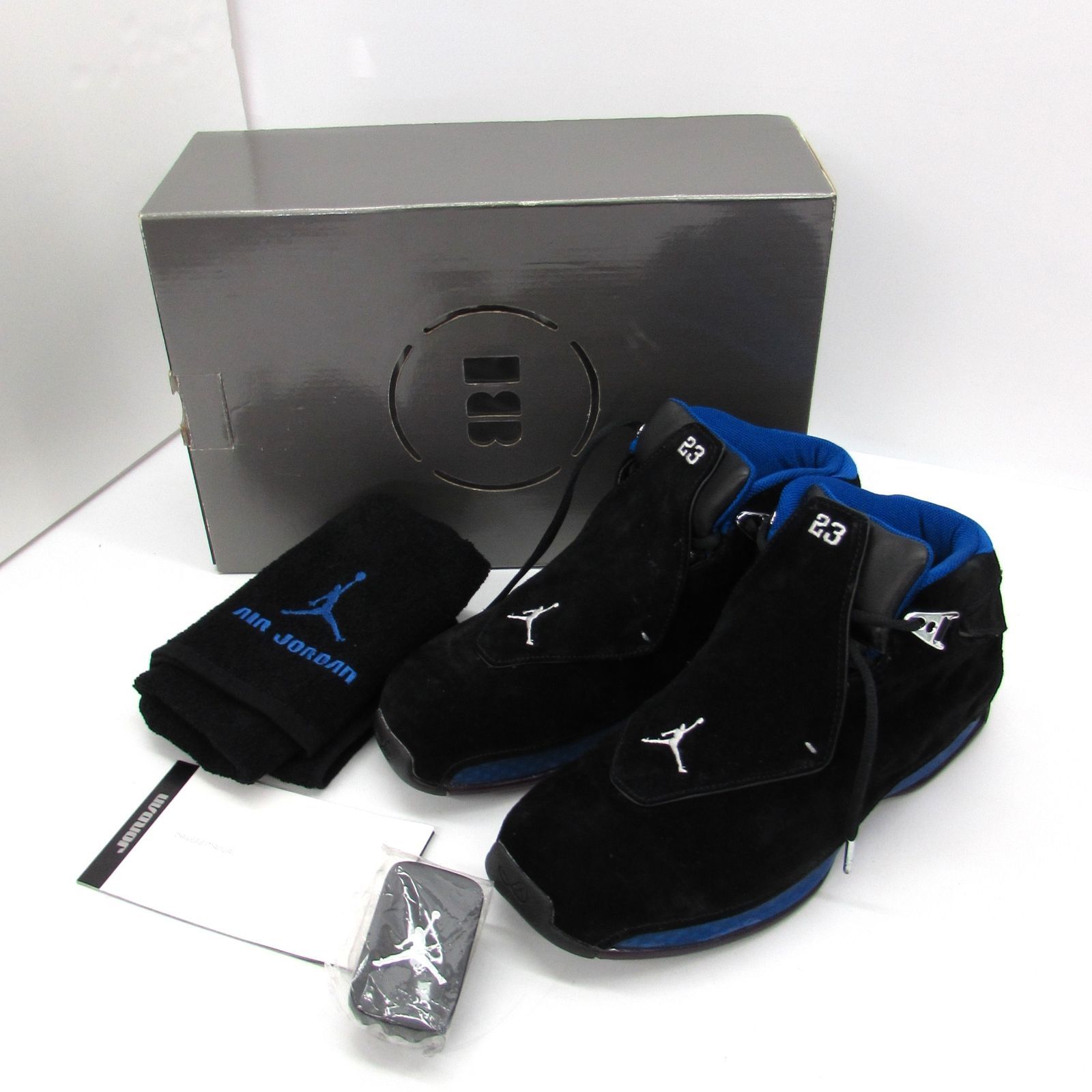 ［コレクター放出品] NIKE ナイキ XVⅢ AIR JORDAN エア ジョーダン 18 ブラック×ブルー 黒×青 305869-041 サイズ28.5㎝ 箱付き　保管12