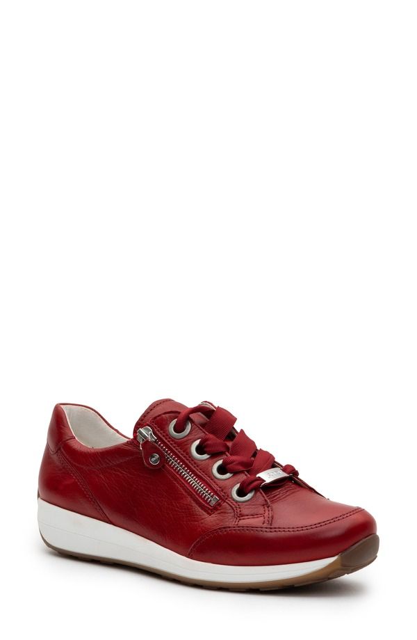 アラ レディース シューズ スニーカー レース ara Ollie LaceUp Sneakered レッド