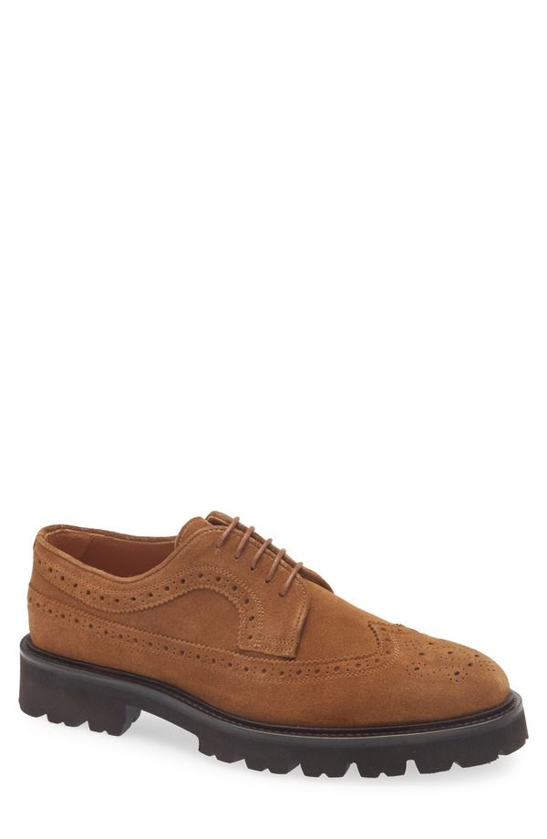 ジェントルソウルズ メンズ シューズ ウィングチップ ダービー ブローグ Gentle Souls Faro Wingtip Brogue Derby Tan Suede タン