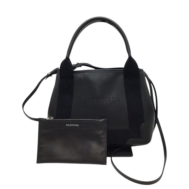 バレンシアガ BALENCIAGA ネイビーカバスXS 390346 ブラック レザー ユニセックス ショルダーバッグ