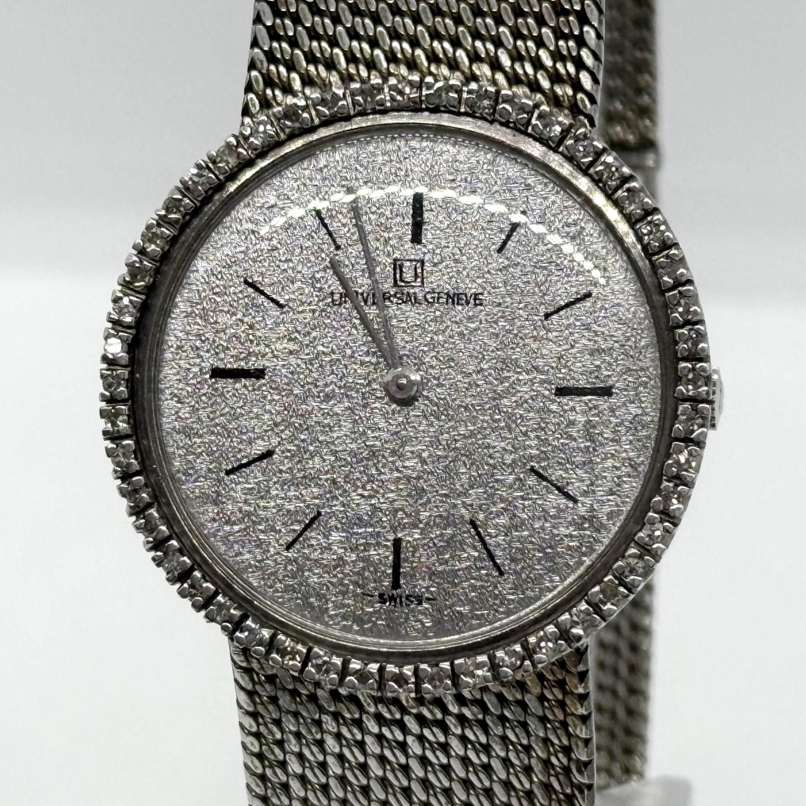 Universal Genève ユニバーサル・ジュネーブ ダイヤベゼル 3150.001 342.101 シルバー 手巻き ユニセックス 腕時計 稼働品