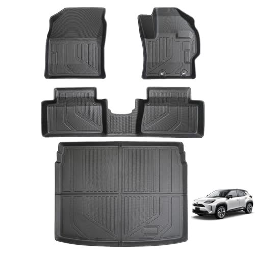 R◆フロアマット ヤリスクロス/新型ヤリス 対応 カーマット+トランクマット トヨタ ヤリス/ヤリスクロス ヤリスYARIS CROSS 2020年8月?現行 専用設計 ラゲッジマット TPE素材 防水 滑り 防止 耐汚れ 取付簡単 内装パーツ アクセサリー