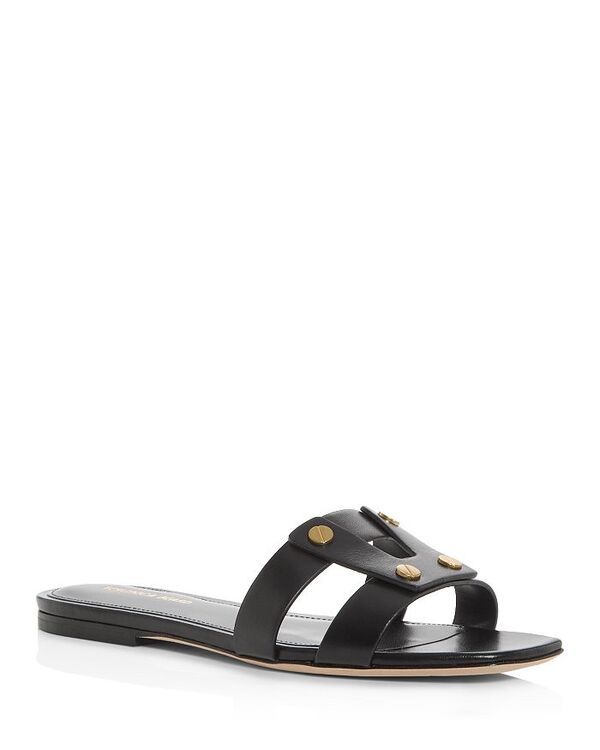 ヴェロニカ ベアード レディース シューズ サンダル レザー Veronica Beard Womens Via Leather Slide Sandals Black ブラック