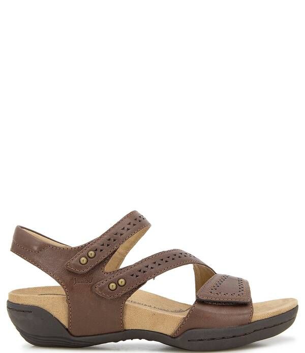 ジャンブー レディース シューズ サンダル レザー Jambu Makayla Perforated Leather Sandals Brown ブラウン