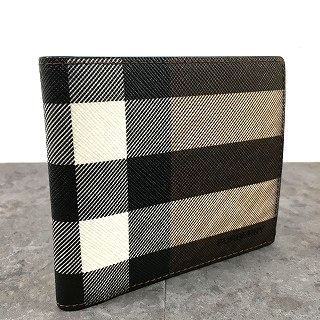 未使用品 BURBERRY 二つ折り財布 バーバリーチェック ブラウン 200