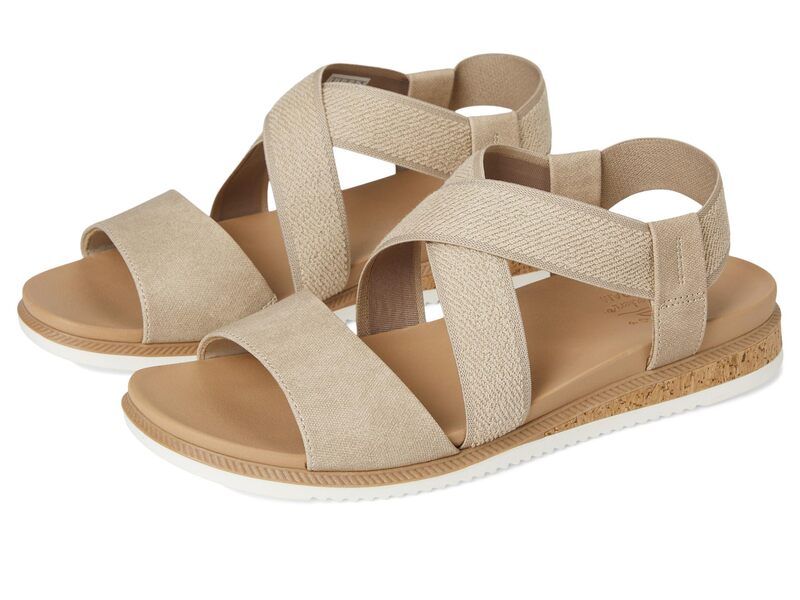 スケッチャーズ レディース シューズ サンダル BOBS from SKECHERS Desert Kiss Low Taupe トープ