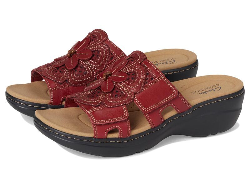 クラークス レディース シューズ サンダル Clarks Merliah 2 Belle Red Combi Leath レッド