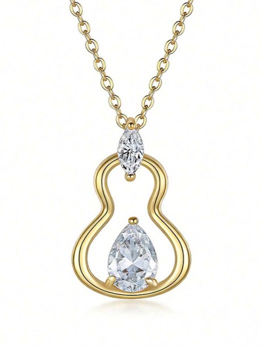 ジュエリー レディース ネックレス ペンダントネックレス 925スターリングシルバー ゴーヤペンダントネックレス、女性に使いやすいジュエリー、彼女、妻、母への誕生日、記念日のギフトに