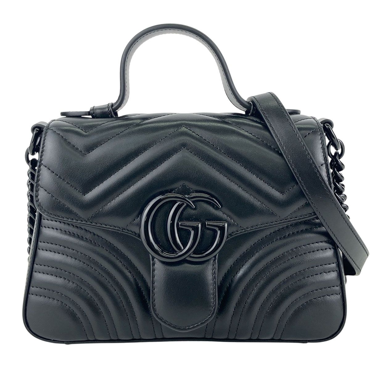 GUCCI グッチ GG マーモント ミニ トップハンドルバッグ 2WAY 
