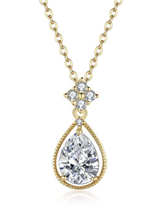 ジュエリー レディース ネックレス ペンダントネックレス 925スターリングシルバー ウォータードロップ ペンダントネックレス、女性に使いやすいジュエリー、彼女、妻、母への誕生日、記念日のギフトに