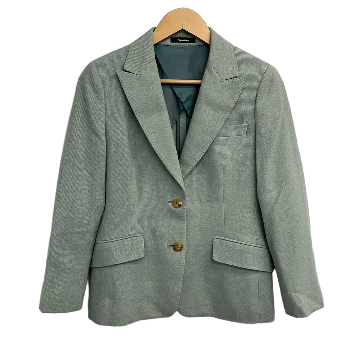 Aquascutum(アクアスキュータム) ジャケット サイズ6F レディース ライトグリーン 長袖/カシミヤ/秋/冬