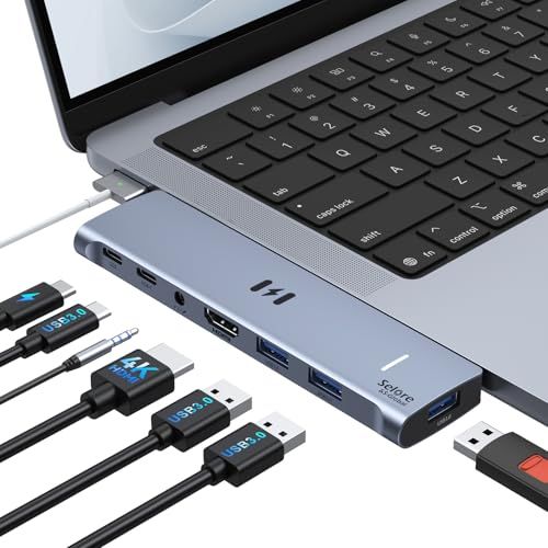 MacBook Air ハブ mac 7in2 Pro/Air専用 4K@60Hz対応 HDMIポートThunderbolt 3ポート USB-C3.0 USB-A3.03つ PD*vj f354535e