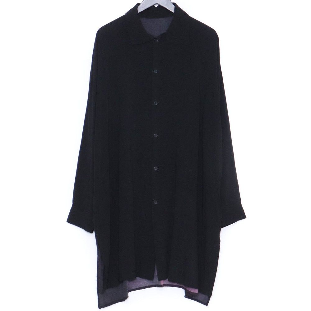 Y'S RAYON LAWN LONG SHIRT BACK PRINT 彼は誰 サイズ2