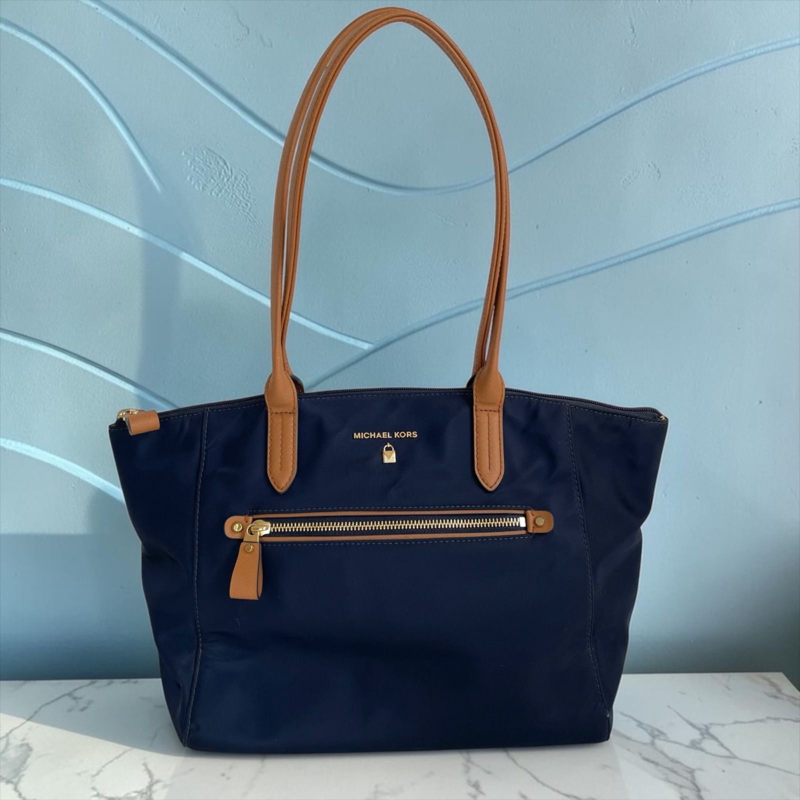 MICHAEL KORS トートバッグ ネイビー - メルカリ