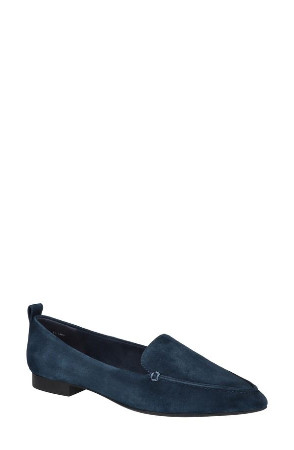 ベラヴィータ レディース シューズ スリッポン・ローファー Bella Vitalessi Pointed Toe Loafer Navy Suede Leather ネイビー