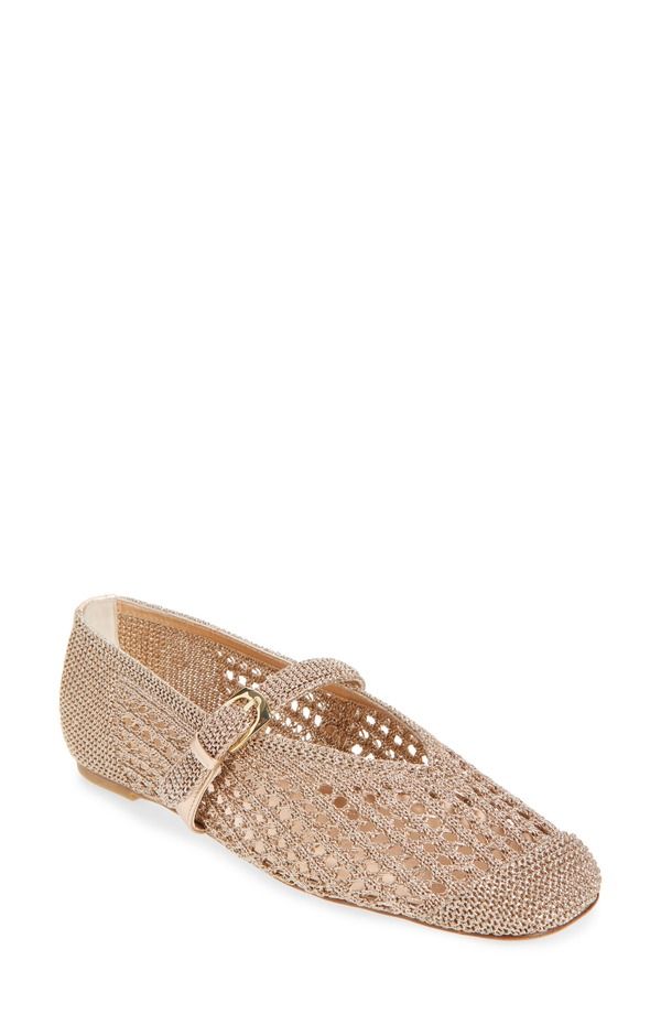スチュアート ワイツマン レディース シューズ パンプス トール Stuart Weitzman Leora Metallic Mary Jane Flat Light Gold ゴールド