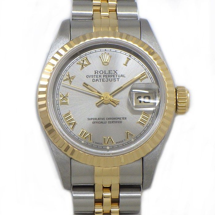 ロレックス Rolex 腕時計 デイトジャスト 69173 W番号 1994-1995年 デイト 夜光インデックス 夜光針 グレー文字盤 ローマンインデックス K18YG SS 自動巻き 【中古】