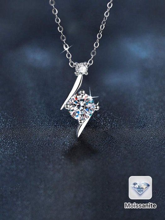 ジュエリー レディース ネックレス ペンダントネックレス 1個 ファッショナブルなラグジュアリー 925スターリングシルバー 1カラット 6.5mm モアッサナイト ネックレス、女性の日常着、バンケット、休日、バレンタインデー、母の日、結婚記念日、女性へ