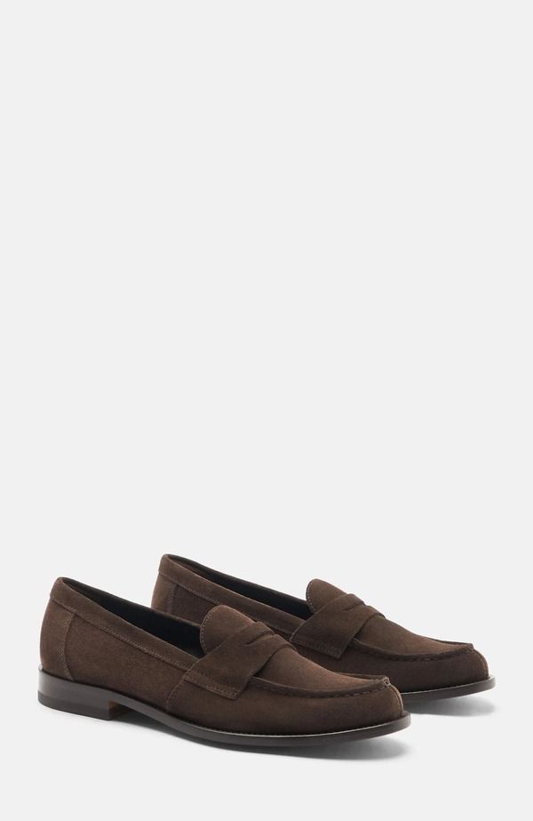 スカロッソ レディース シューズ スリッポン・ローファー SCAROSSO Harper Loafers Brown Suede ブラウン