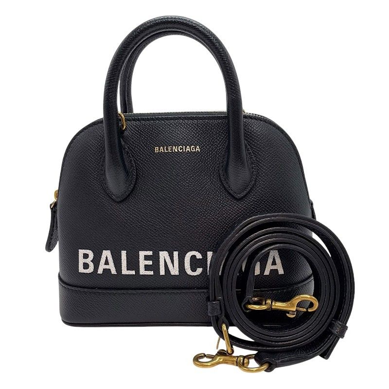 バレンシアガ ヴィンテージ BBロゴ ボストンバッグ 型押しハンドル ブラック バレンシアガ BALENCIAGA ヴィルトップハンドルXXS ブラック ゴールド
