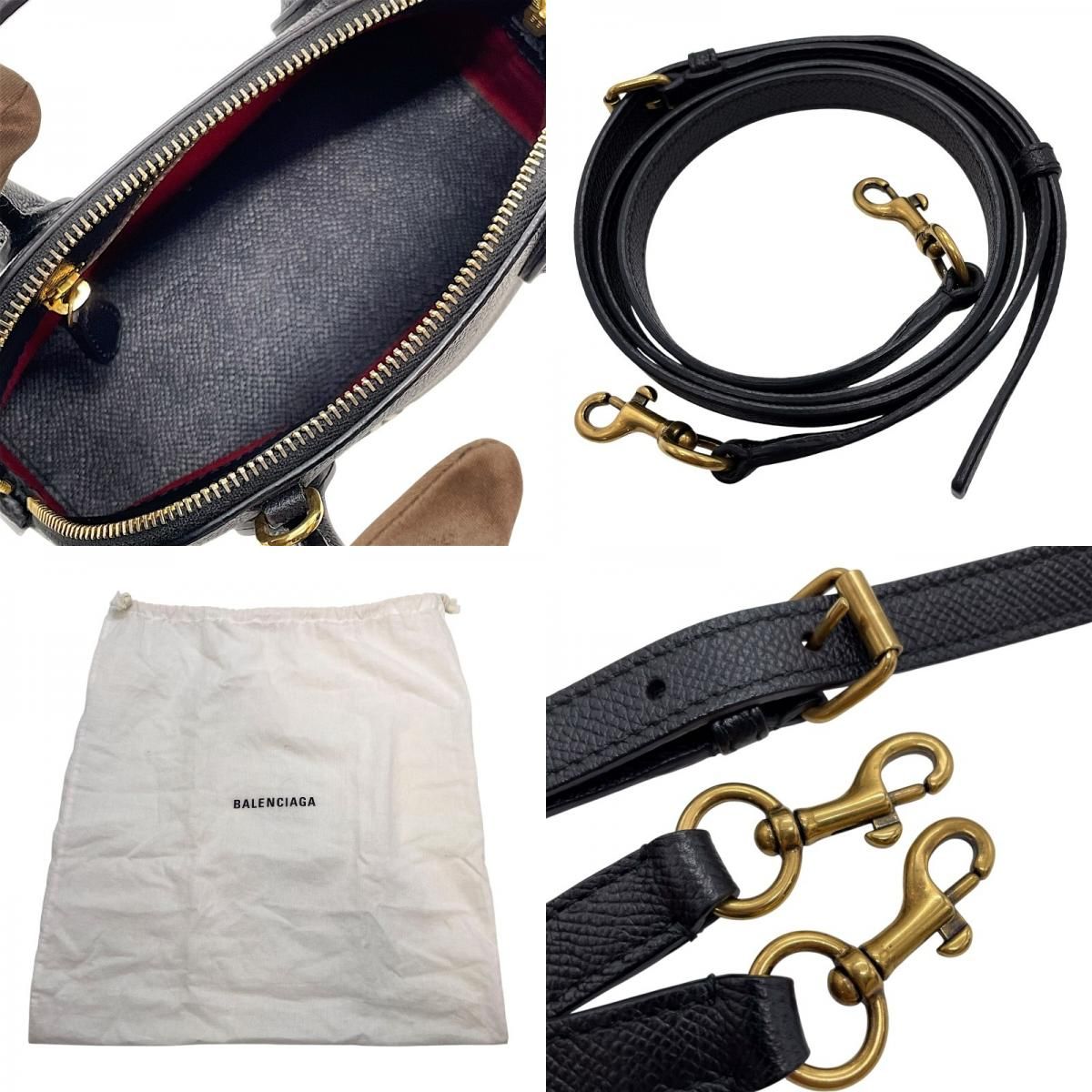 バレンシアガ BALENCIAGA ヴィルトップハンドルXXS ブラック ゴールド