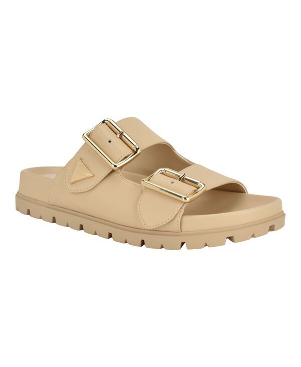 ゲス レディース シューズ サンダル GUESS Womens Fasten DoubleBuckle Footbed Sandals Ivory Embellished アイボリー