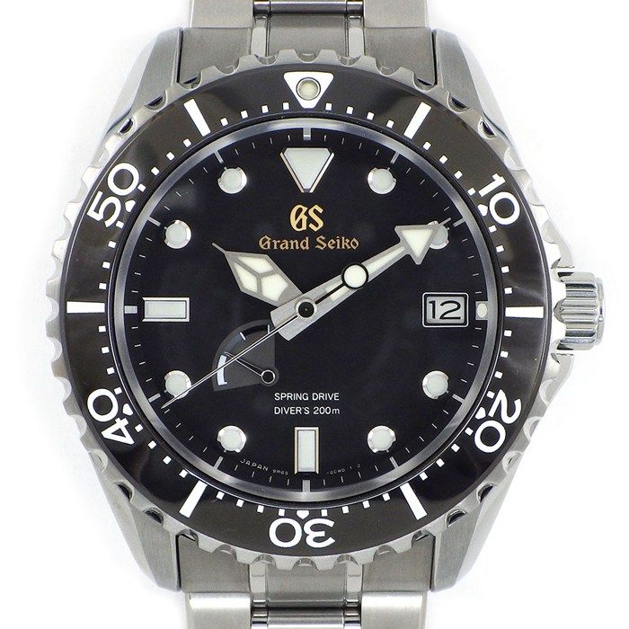 グランドセイコー Grand Seiko 腕時計 スポーツコレクション SBGA463/9R65-0EE0 ブラック文字盤 デイト 夜光針/インデックス パワーリザーブ表示 回転ベゼル チタン スプリングドライブ 【箱・保付き】 【中古】