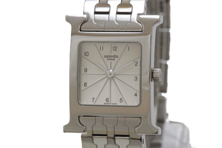 HERMES エルメス Hウォッチ HH1.210 腕時計 ウォッチ SS クオーツ シルバーアラビアギョウシェ文字盤 レディース【中古】460