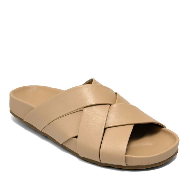 エアロソールズ レディース シューズ サンダル Aerosoles Lecco Womens Flat Footbed Slide Sandals Beige Bisque ベージュ