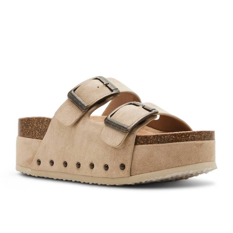 マッデンガール レディース シューズ サンダル プラットフォーム madden girl BABE WomenslipOn Platform Sandals Taupe トープ
