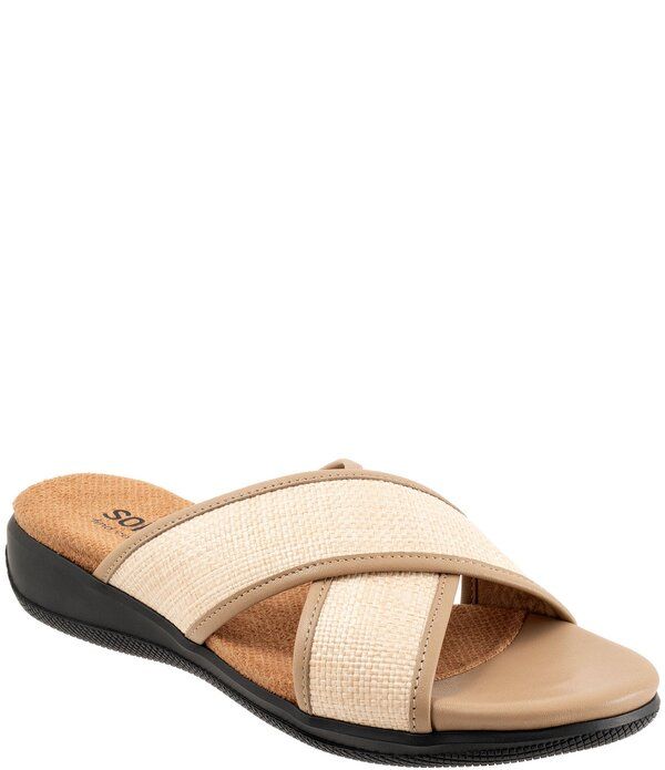 ソフトウォーク レディース シューズ サンダル Softwalk Tillman 60 Raffia Crosstrap Sandals Beige ベージュ