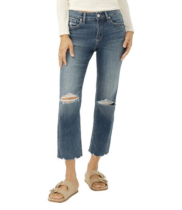 シルバー ジーンズ レディース ボトムス デニムパンツ ストレート クロップド Silver Jeans Co Avery High Rise Straight Leg Cropped Jeansyn