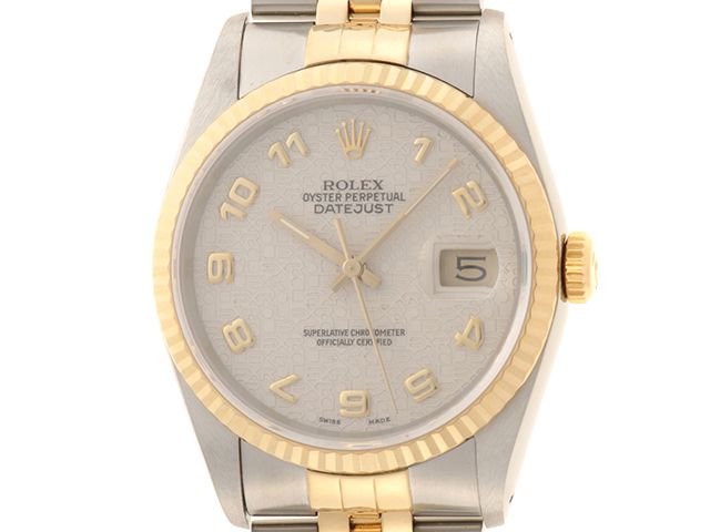 ROLEX ロレックス ウォッチ デイトジャスト 時計 16233 腕時計 ステンレススチール ホワイト メンズ【中古】433
